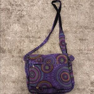 🍍 Himalaya Handmade Purple Aztec Multicolor Abstract Design Crossbody Purse New
